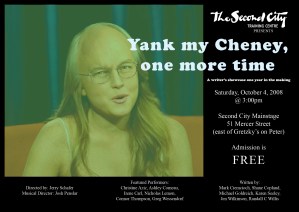 Poster from my sketch comedy show at Toronto's Second City Theatre (part of the SC Training Centre)