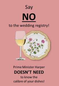 Cheap shot at Cdn long-gun registry debate and weddings in general